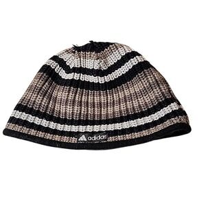 ADIDAS Beanie Cap Hat Climawarm Reversible Gray White Black US‎ Size Retro Style